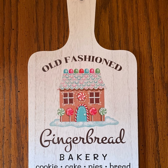 Mrs Claus Old Fashion Gingerbread Bakery Wooden Cutting Board At Home Pastel 12” - Picture 6 of 9